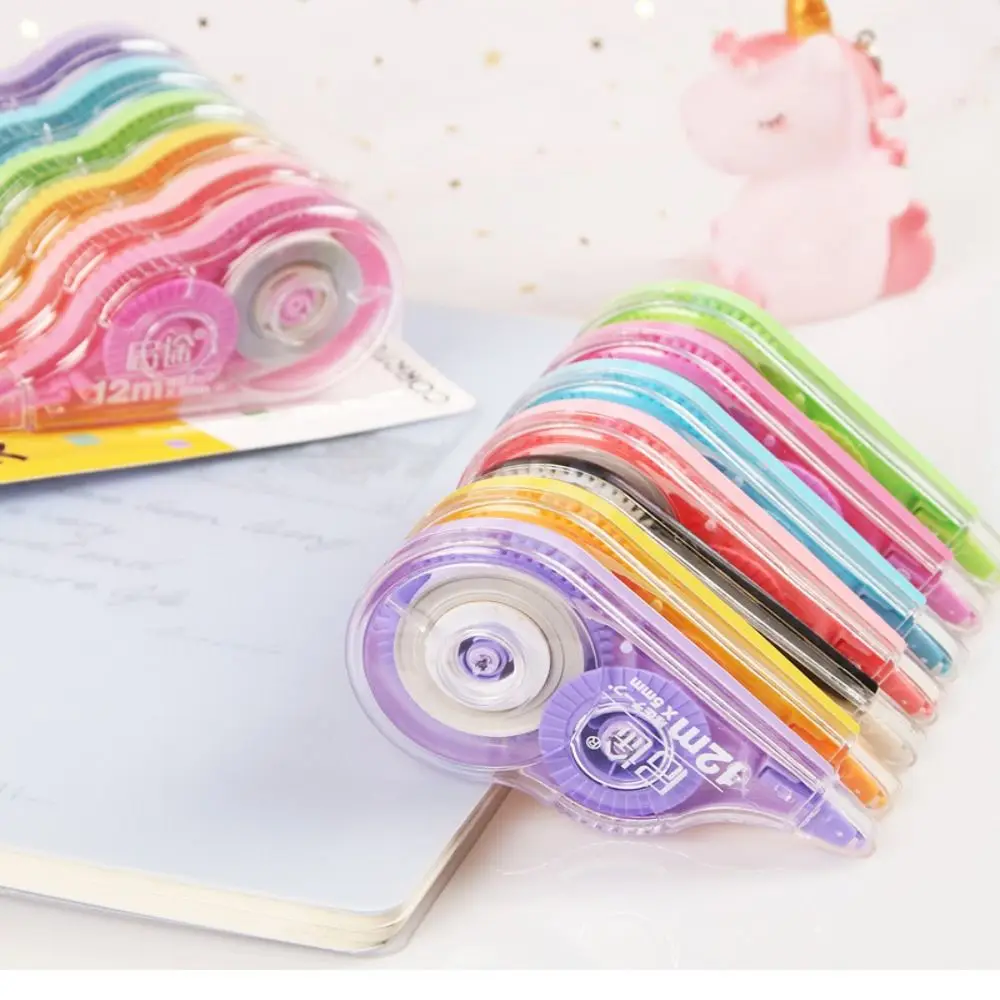6PCS Durable Candy Color Correction Tape 72M Easy To Cover Modification Tape Strong Covering Smear Corrector, correction tape