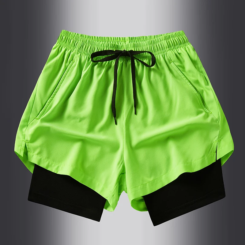 2024 Summer Men's Sports Running Quick Dry Short PantsComfortable Training Fitness Basketball Athletic 2 In 1 Shorts Ropa Hombre