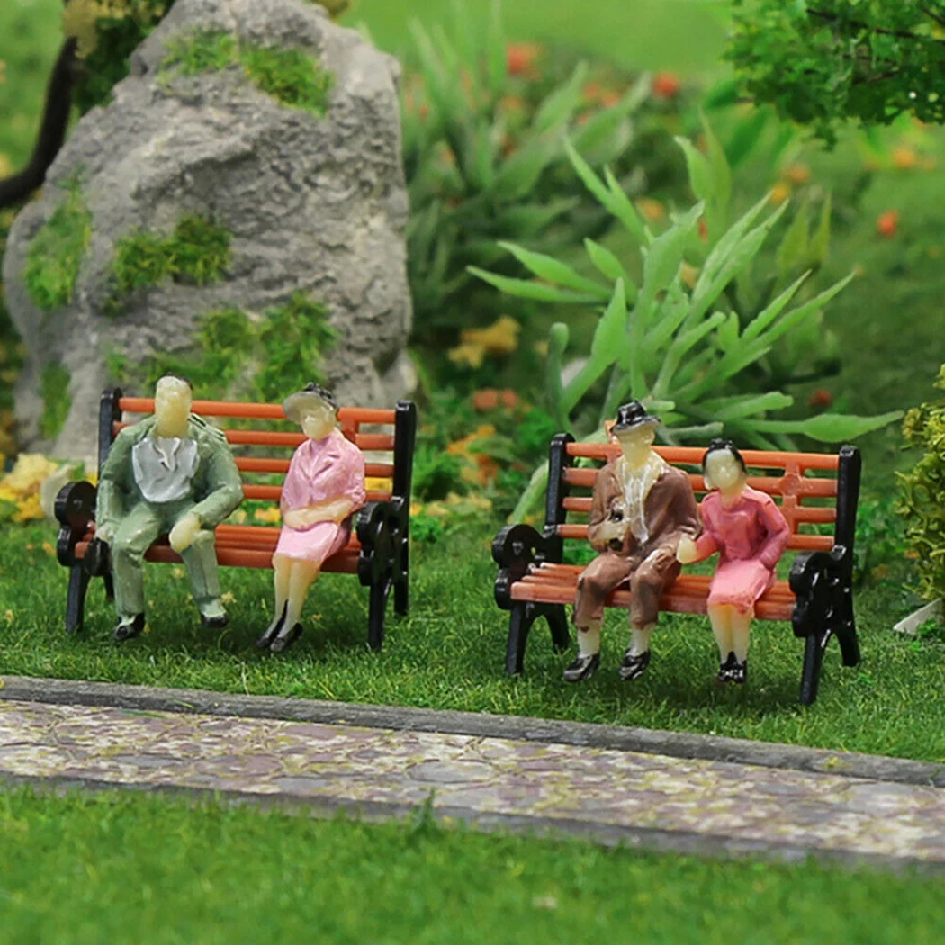 Model Tools Train Railway Scenic Layout Model Building Parts 10pcs Model Train HO TT Scale 1:87 Bench Chair Settee Street Park Layout