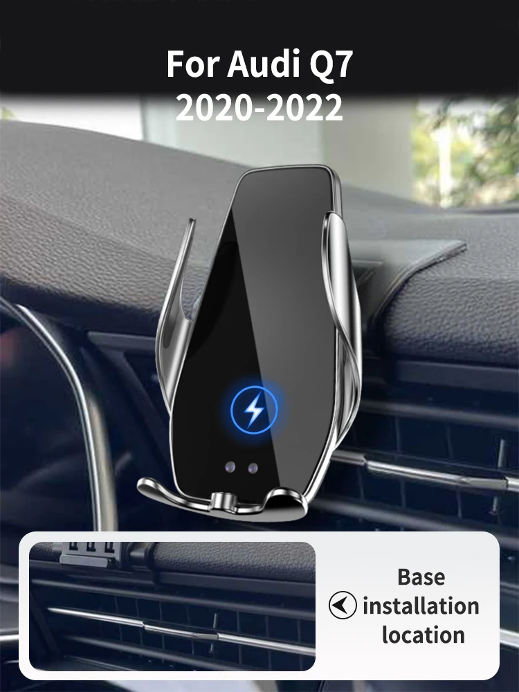 

Car Phone Holder For Audi Q7 2020-2022 Block -type base wireless bares rack accessories