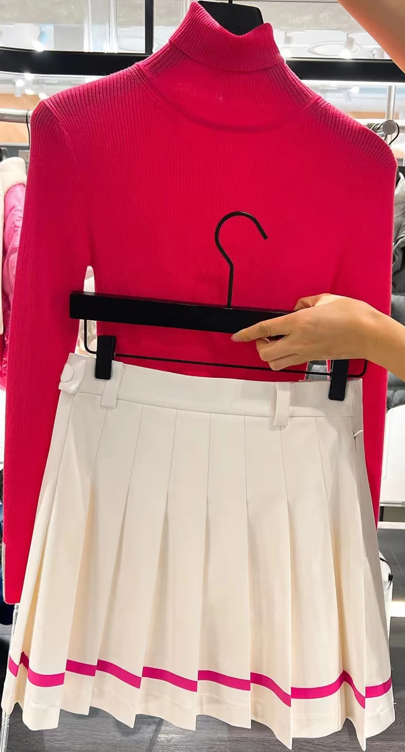 Sport shorts Printed stripe pleated golf skirt for women short pants sports tennis bottom classical skirt