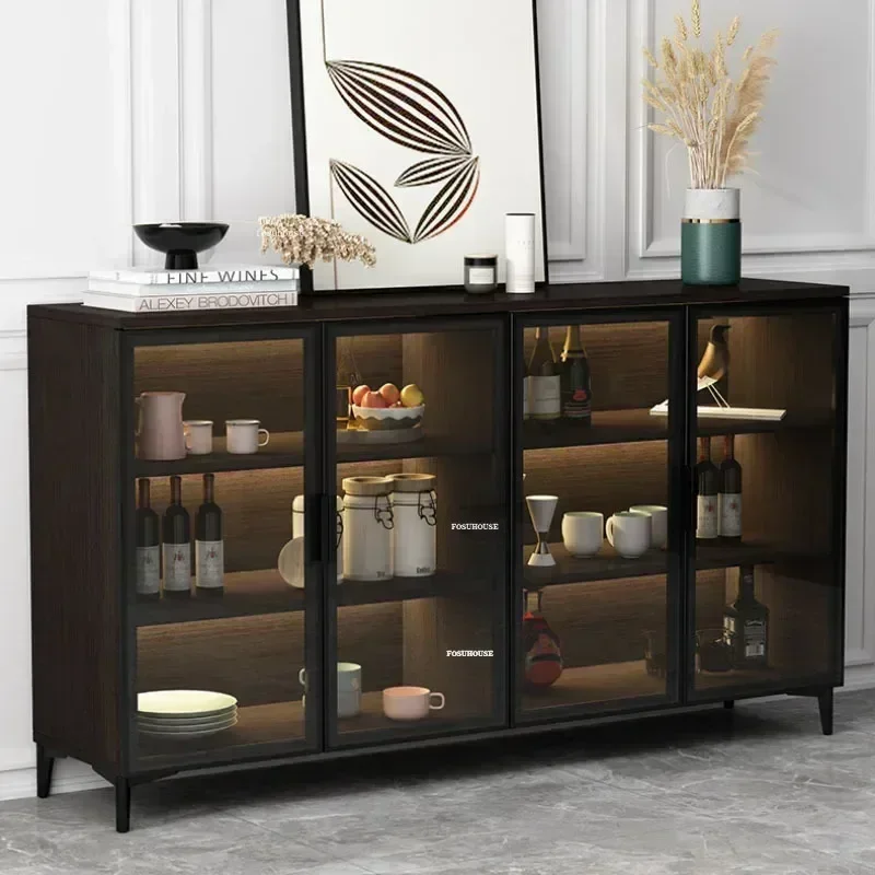 Light Luxury Dining Room Furniture Modern glass Sideboards Minimalist Kitchen Locker et Sideboard Home Hotel Storage Cabinet
