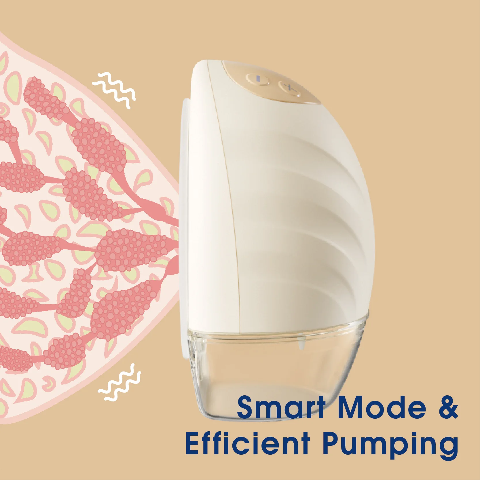 Wireless Breast Pump Caramel Color Electric Wearable Breast Pump BPA-free with LED Display 3 Modes & 9 Levels 5