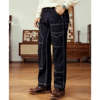 Red Tornado 14oz Indigo Denim Derrickman Work Pants Vintage Men Double Knee Jean 2