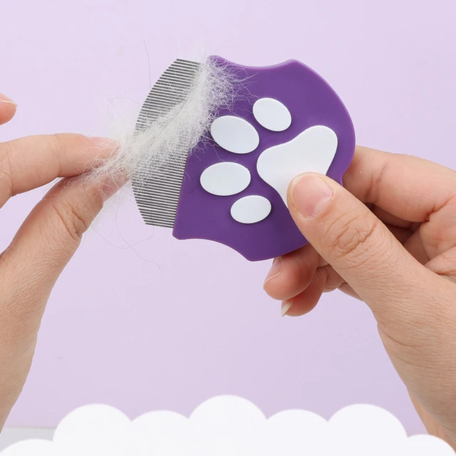 Pet Grooming Comb - Flea Comb for Cats & Dogs, Curved Design for Face & Body, Mini Detangling Brush for Pets 3