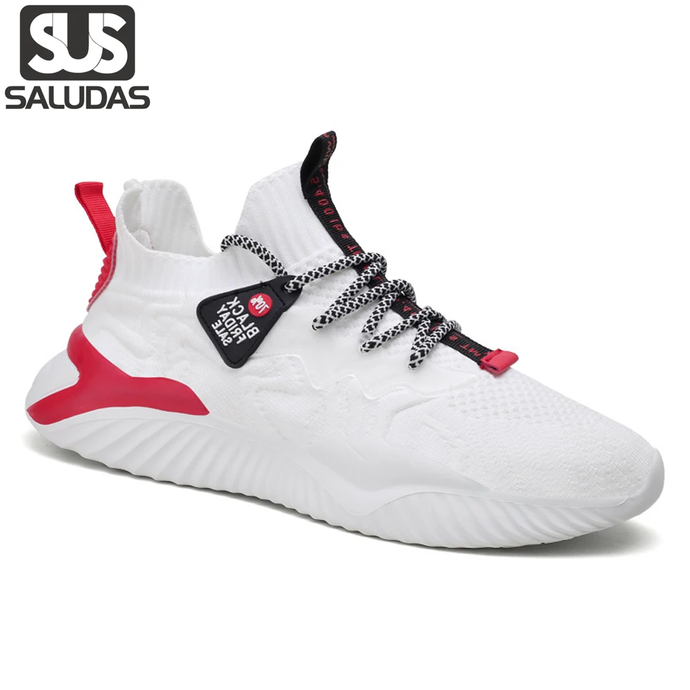 

SALUDAS Sneakers Flying Woven Elastic Sock Shoe Outdoor Casual Walking Sports Shoes Tennis Sneakers Male Breathable Running Shoe