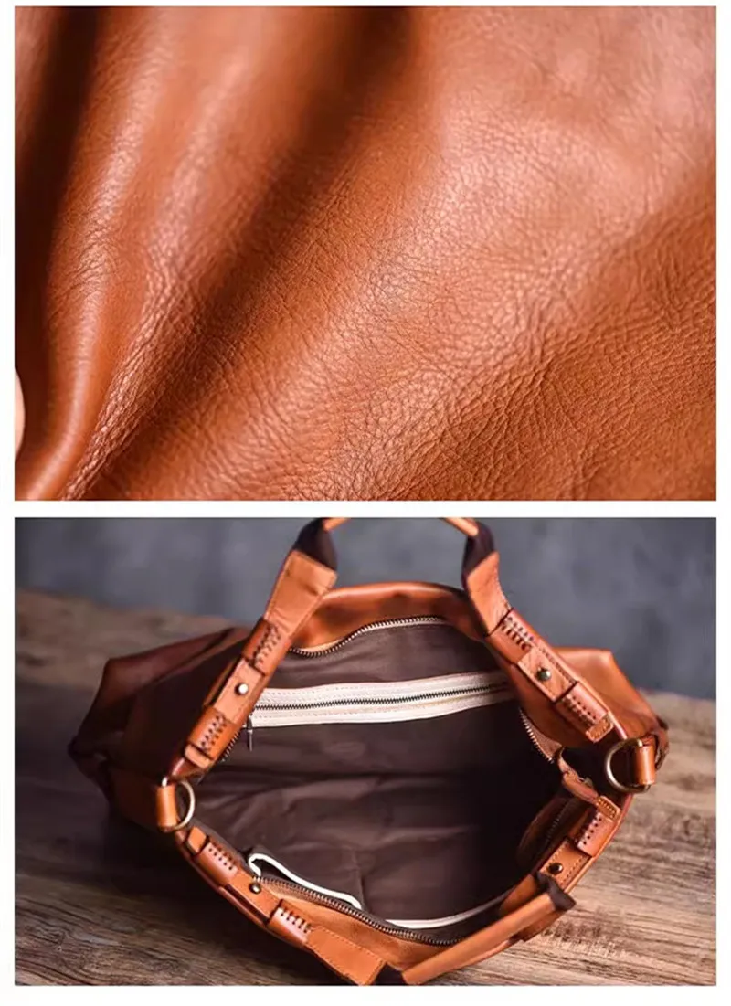 Vintage designer genuine leather men's messenger bag casual high quality soft real cowhide outdoor travel work shoulder bag