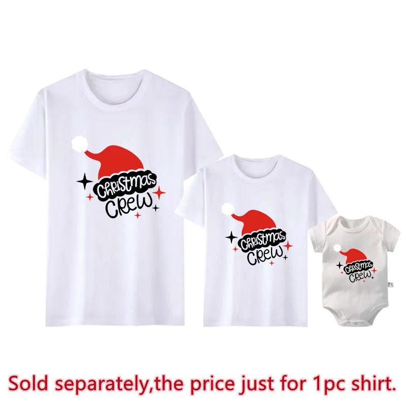 thumbnail image 1 of Nueva camiseta con estampado navideño para toda la familia, trajes a juego para padre, madre, hija e hijo, peleles de bebé, ropa navideña de algodón con apariencia familiar, 1 of 5