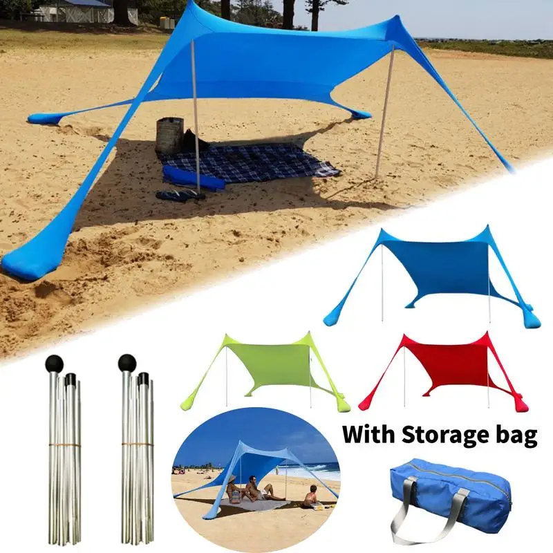 

Portable Sun shade Family Travel camping Beach tent Windproof UPF50+ Sunshade Beach Umbrella With Carrying Bag Camping supplies