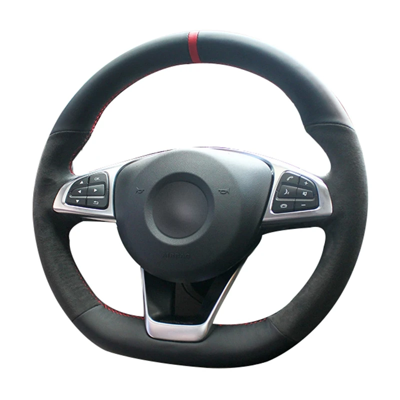 Maßgeschneiderte Auto-Lenkradabdeckung aus Wildleder, geflochten, für Mercedes Benz W176 W246 W205 C117 C218 X218 W213 X253 C253 W166 C292