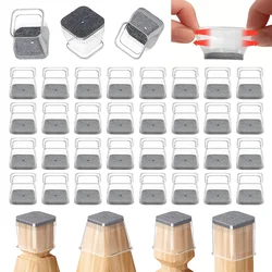 Solid Wood Chair Leg Protectors with Dual Protection Silicone and Felt Pads, Pack of 40 - M (Cleargray)