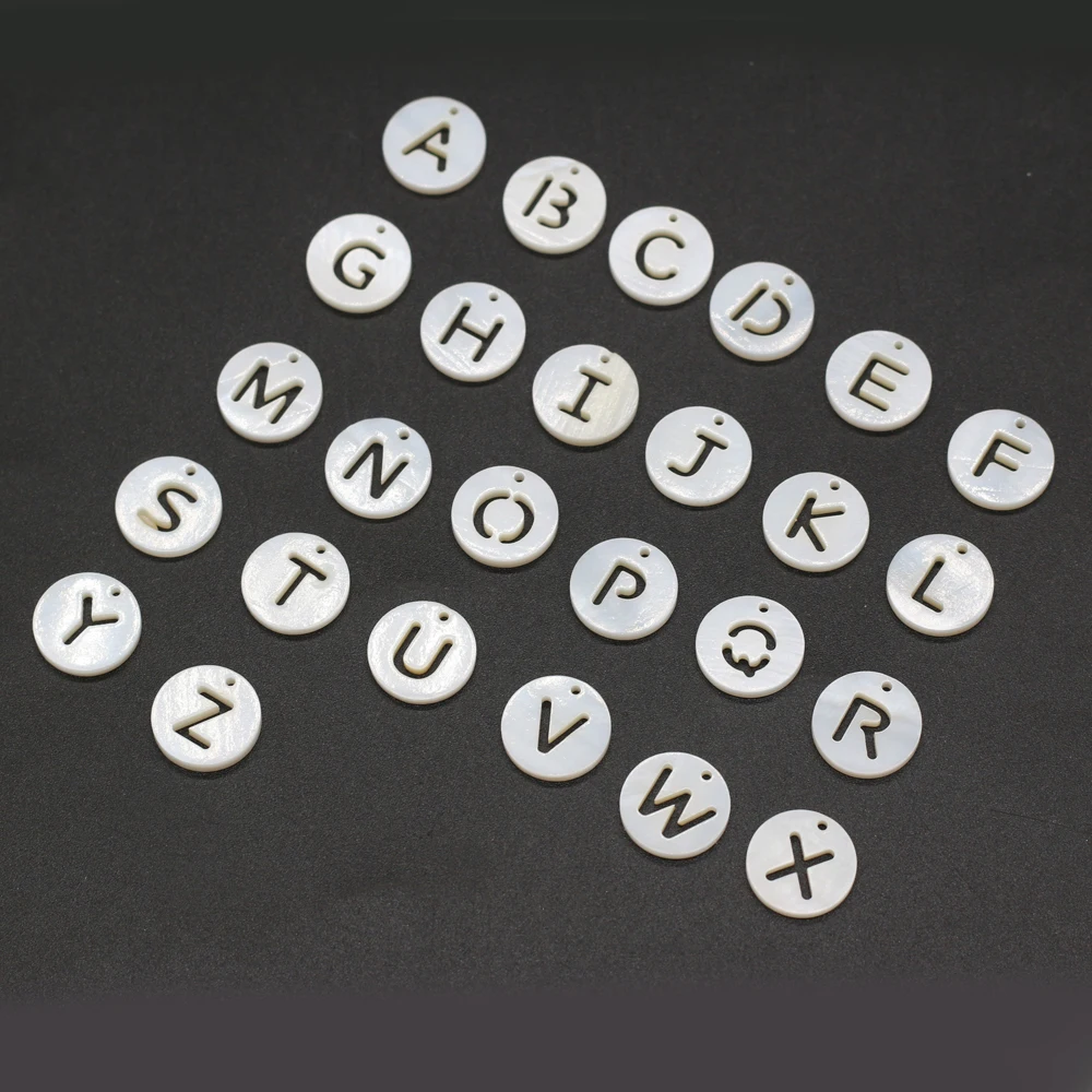 

50PCS Natural White Shell A-Z Shaped Letter Beads with Loose Spacing Beaded Jewelry Making Necklaces Earrings Accessories