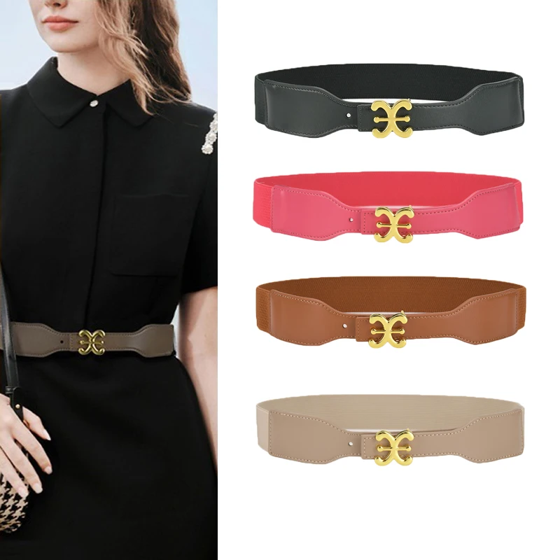 

SISHION Vintage Belts Women Lady Fashion Soft Faux Leather Elastic Belt Waist For Mujer Dress Slimming Corset SCM0219