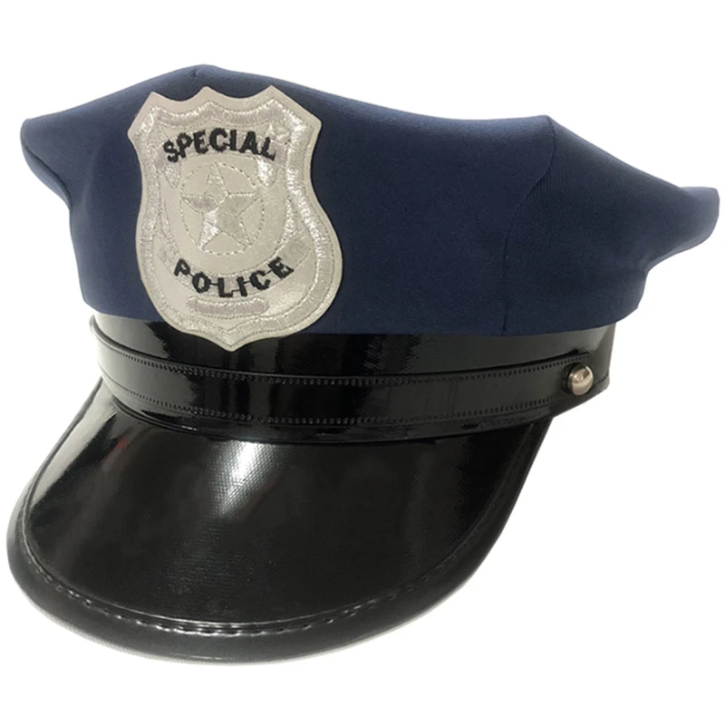 Stylish Cosplay Hat Performance Military Hat Police with Badge Sailor Octagonal for Carnival Cosplay