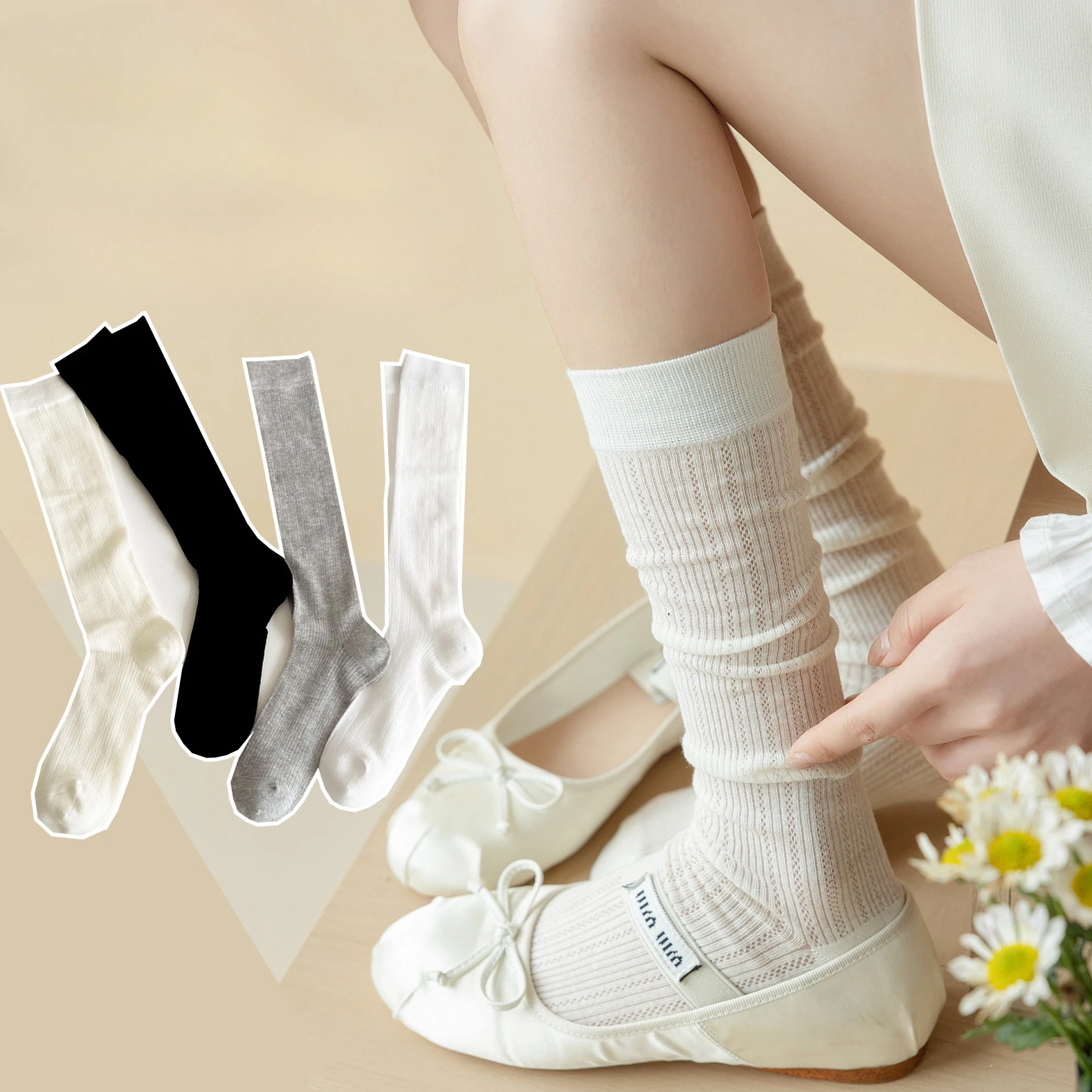 Frauen Strümpfe jk lolita süße Mädchen lange Socken Strumpf japanischen Stil einfarbig schwarz weiß grau Knies trümpfe Strümpfe Frauen