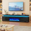 71Inch LED TV Stand with 40In for 80Inch TV,Modern Fireplace TV Stand,High Gloss TV Console Entertainment Center 6