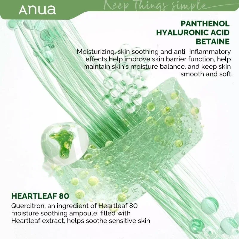 Anua Calming Moisturizing Set Heartleaf 80% Soothing Ampoule (Serum) & Heartleaf 77% Soothing Toner