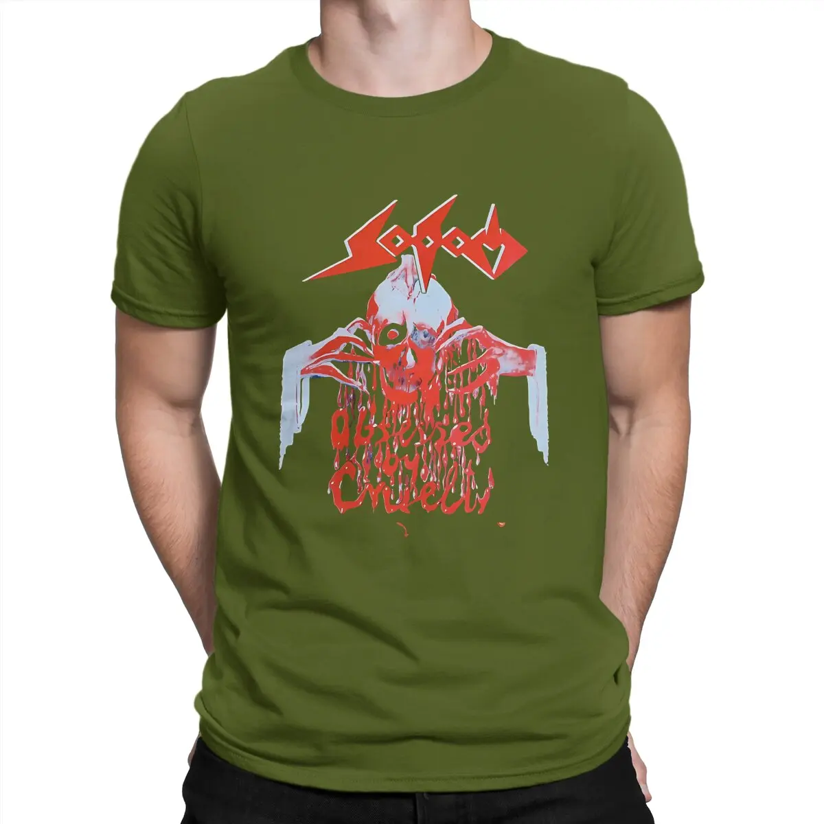 Camiseta de algodón para hombre, divertida, con cuello redondo, de "Obsesionado por la Crueldad" ('86), Thrash, Possessed Celtic Frost. Sodom.