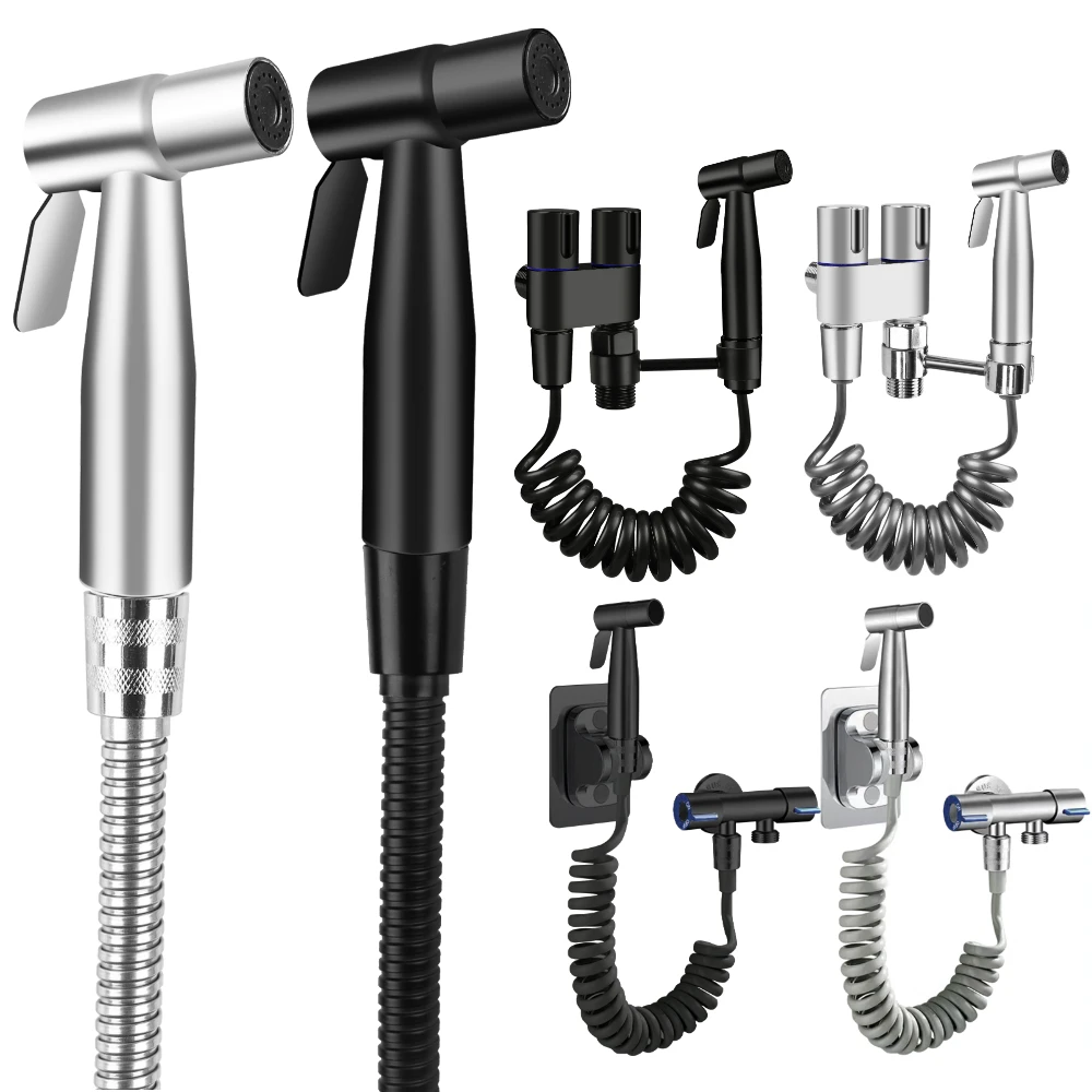 หัวฉีดสเปรย์น้ำสแตนเลสแบบมือถือสำหรับโถสุขภัณฑ์ หัวฉีดสเปรย์น้ำสแตนเลสแบบมือถือสำหรับโถสุขภัณฑ์ หัวฉีดน้ำแบบแปรงขัดเงา 1