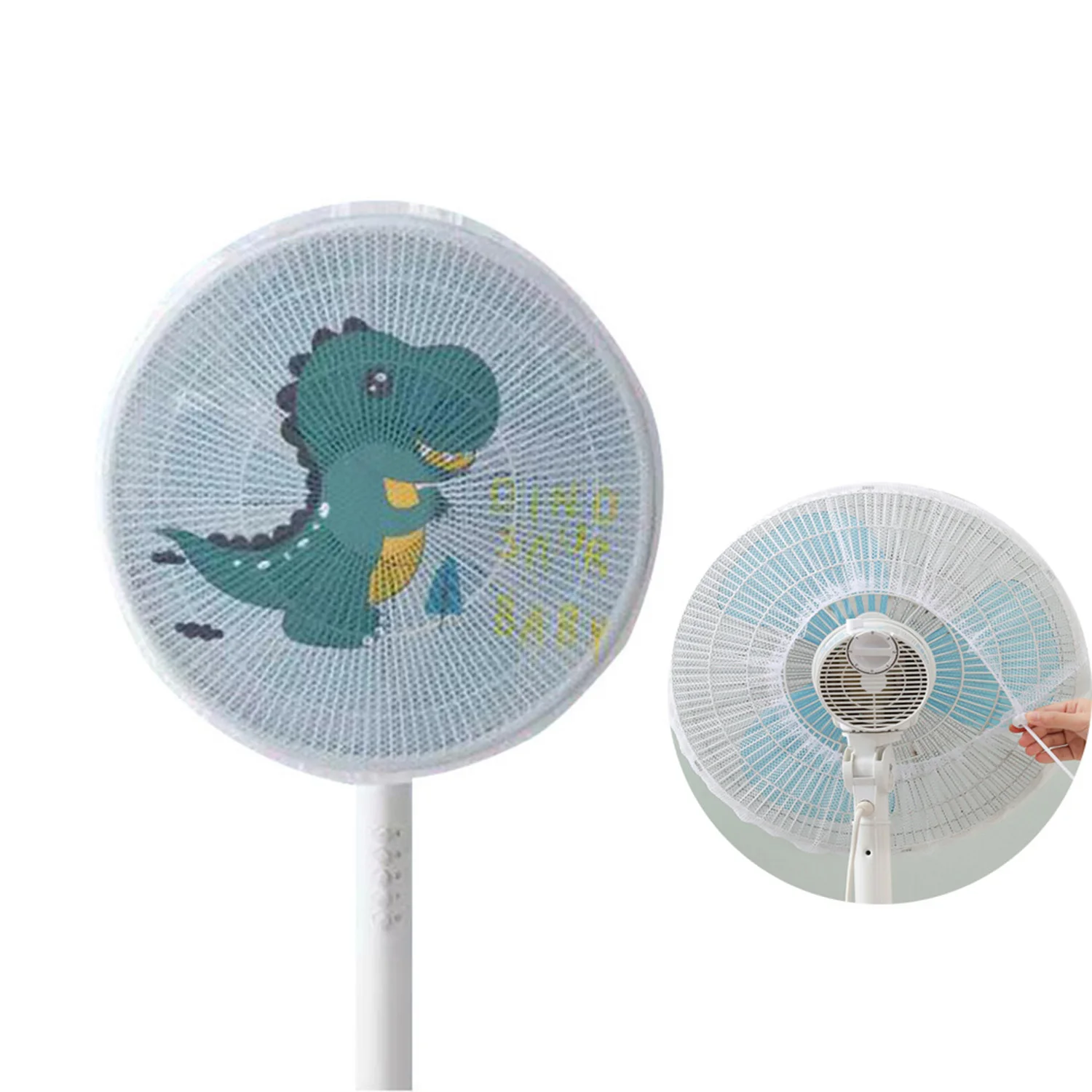 Safety Protective Fan Cover Anti-pinch Hands Protector Drawstring Style Fan Dust Cover Mesh Electric Protection