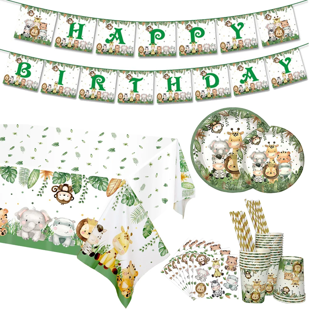 Disposable Baby Shower Jungle Tablecloth Disposable Tablecloth