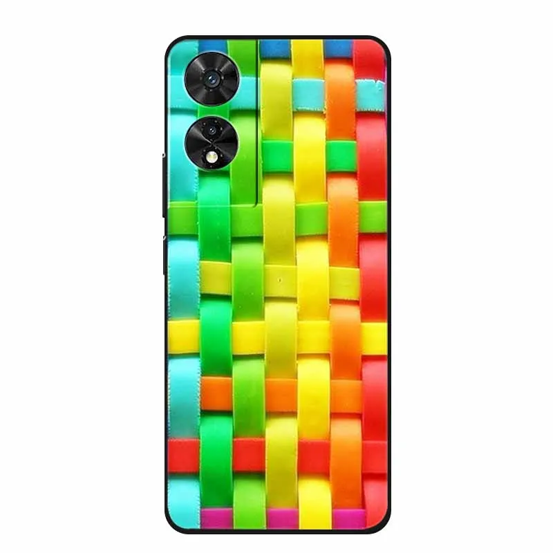 Black Geometric Silicone TPU Phone Case - Soft Back Cover Shield