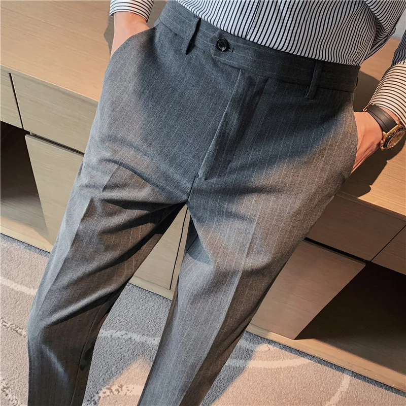 Business Formal Pants Men Spring Korean Style Slim Office Social Suit Trousers High Quality Casual Streetwear Straight Pants