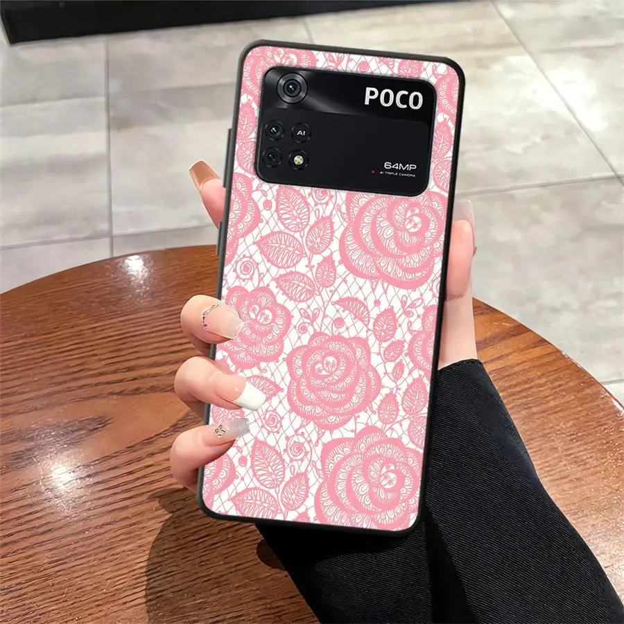 Elegant Lace Flowers Phone Cover Case – Premium Protection and Style
