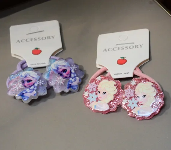 Disney cartoon Frozen children hair rope Elsa princess hair accessories cosmetic headwear girl birthday gift rubber band hair accessory