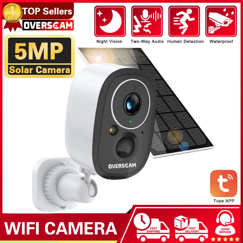 5Mp Battery Camera Pir Detection Wifi Color Night Vision Wireless Outdoor Surveillance Security Camera Spotlight Tuya Smart Life