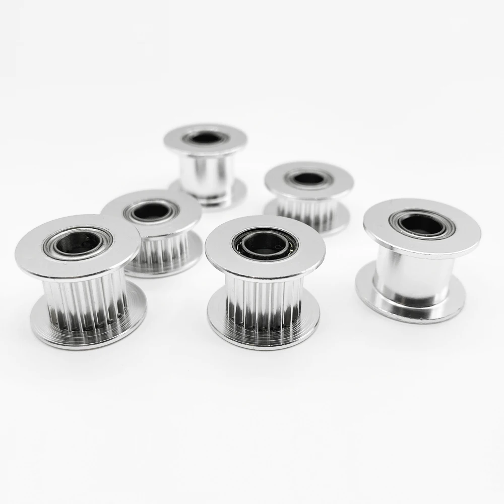 2GT 20T synchronous wheel idler 3/4/5/6/8mm tooth aperture 6/9/10/15mm belt width bearings 3D printer