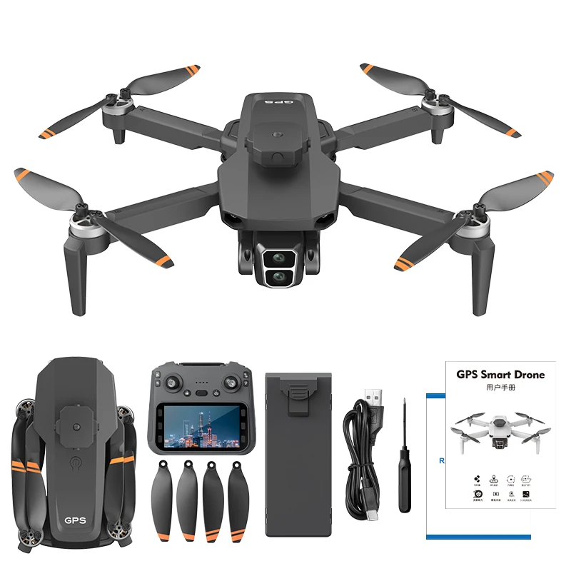 전문가용 브러시리스 장애물 회피 4.5인치 화면 WIFI FPV RC 쿼드콥터 8K GPS 위치추적 자동 복귀 무선 조종 드론