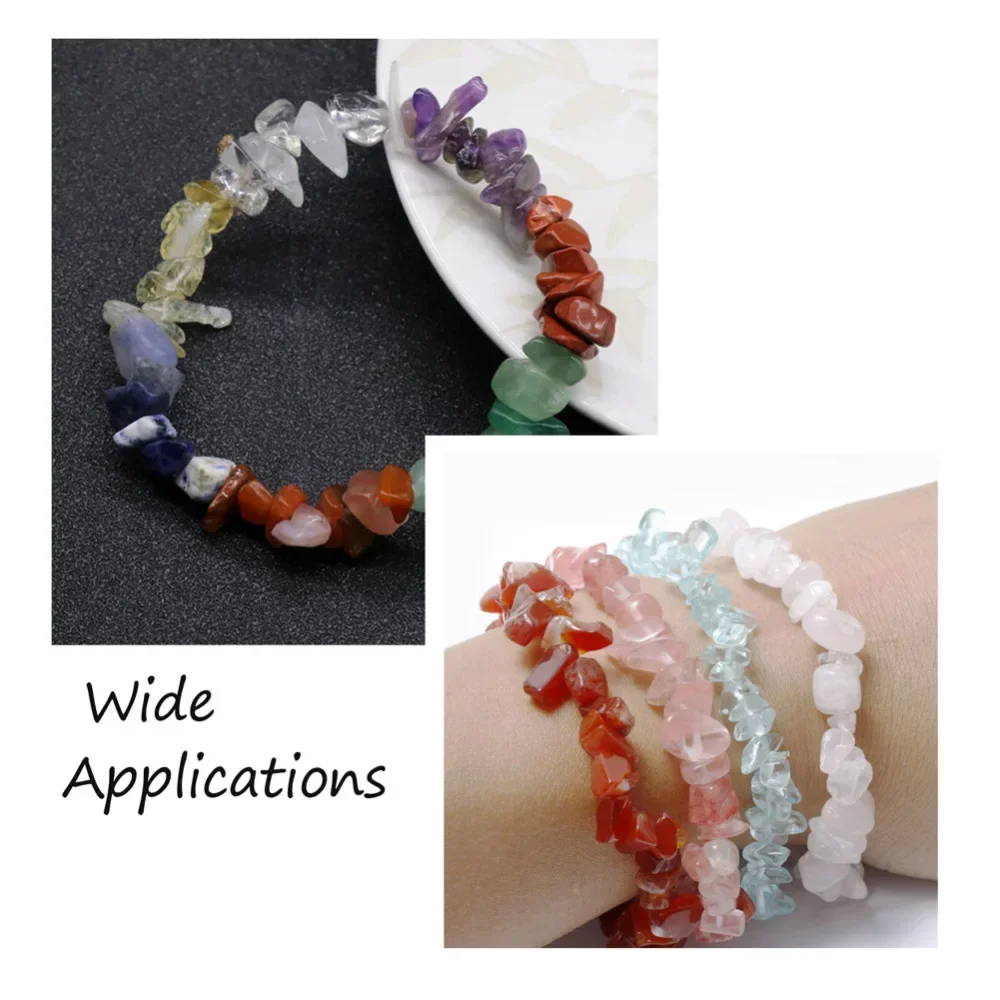 1 Box Natural Stone Beads with Elastic Crystal Thread Ear Hooks Pins Scissors Jewelry Sets DIY Earring Bracelet Making Kits