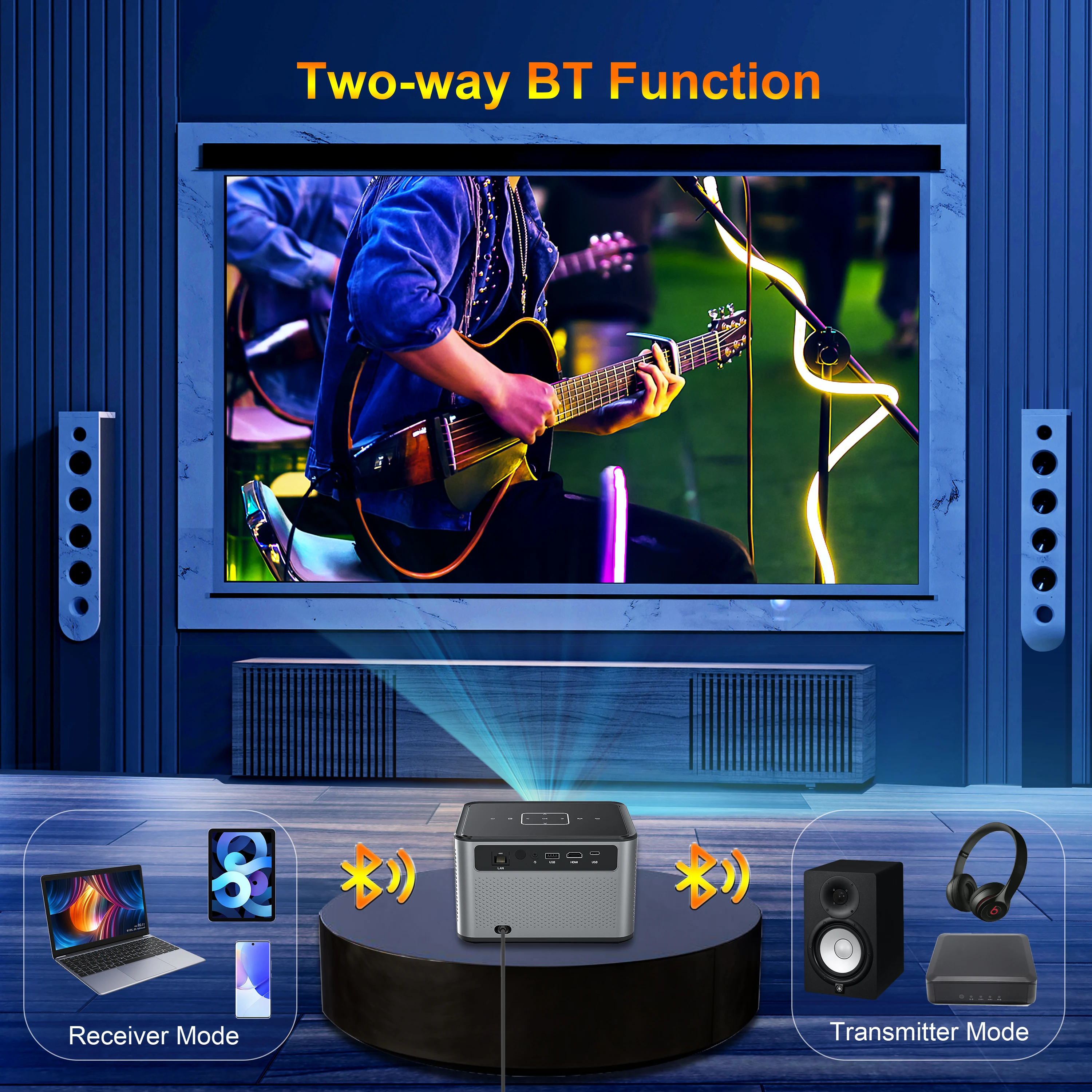 XNANO X3 Pro H713 Small Projectors Electric Focus Keystone