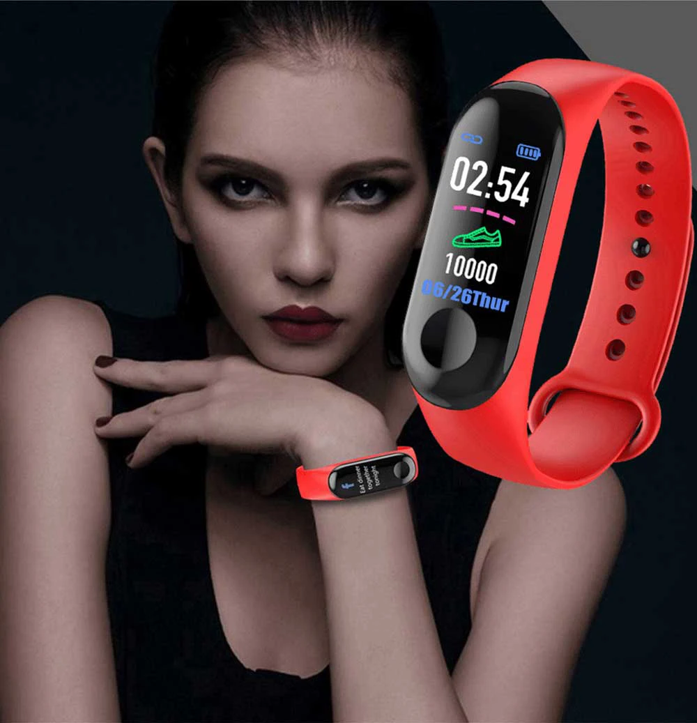 M3 Plus Sports SmartWatch Heart Rate Blood Pressure Monitoring Waterproof Smart Bracelet Men's Women's Multi-function Watches