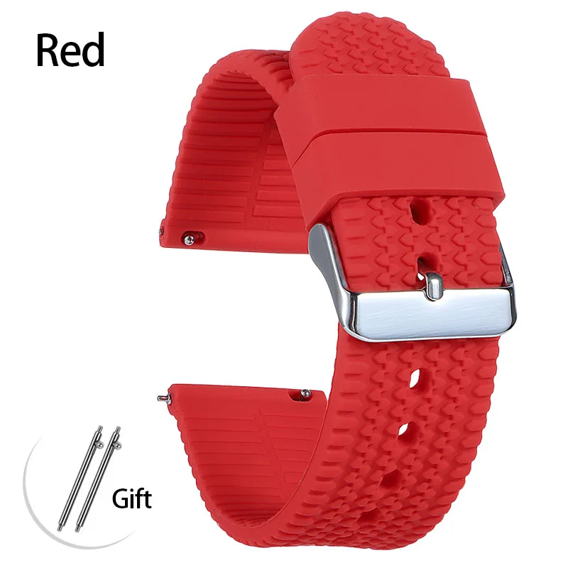 Silicone Sport Watch Band - Soft Rubber Strap with Quick Release