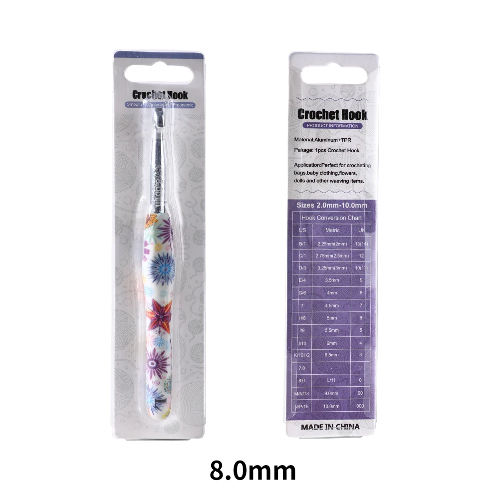 Set di ferri da maglia ergonomici da 8 mm, con manico in plastica, per lavori fai da te, per appassionati di uncinetto, per realizzare calzini, cappelli, sciarpe, borse, cappelli (8 mm