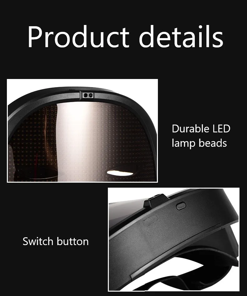 Led Light Up Mask Bluetooth APP Programmable Changing Face Luminous Mask for Halloween Christmas Party Carnival Bar DJ