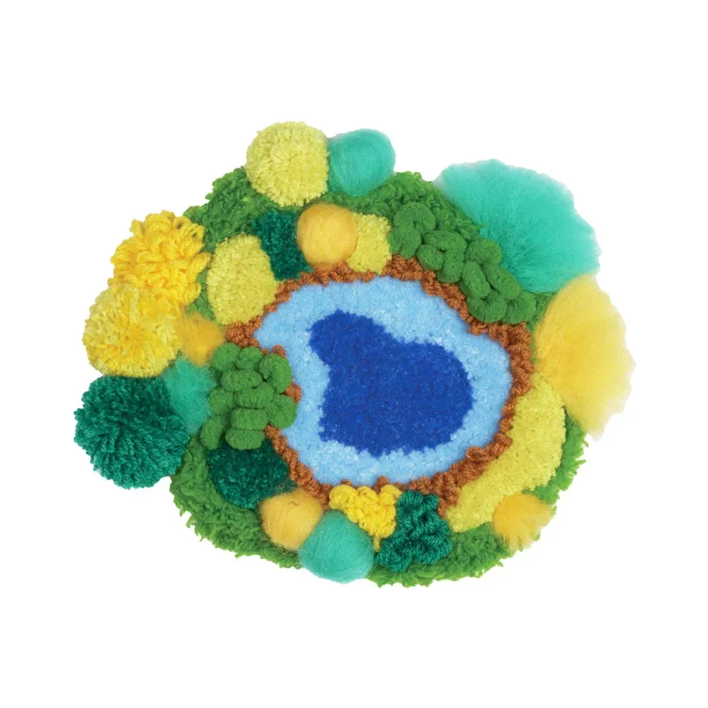 Latch Hook Coaster Kits for Adults Beginners Moss Carpet Pad DIY Craft Materials Crochet Yarn Rugs Needlework Hooking Home Decor