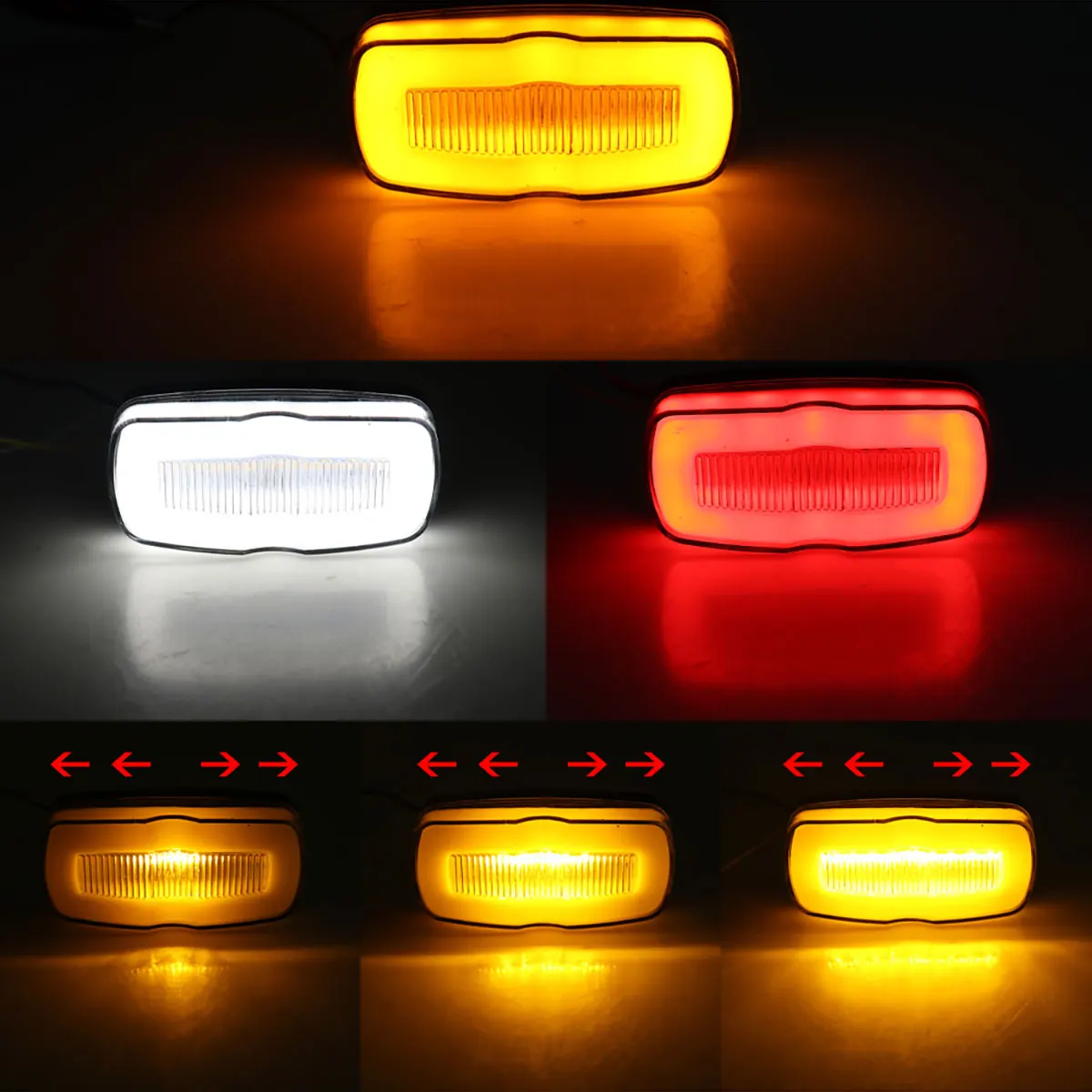 2/4pcs 24V Marker Lights For Trucks LED Trailer Clearance Lights Lighting Tractor Van Side Position Light Amber Red White