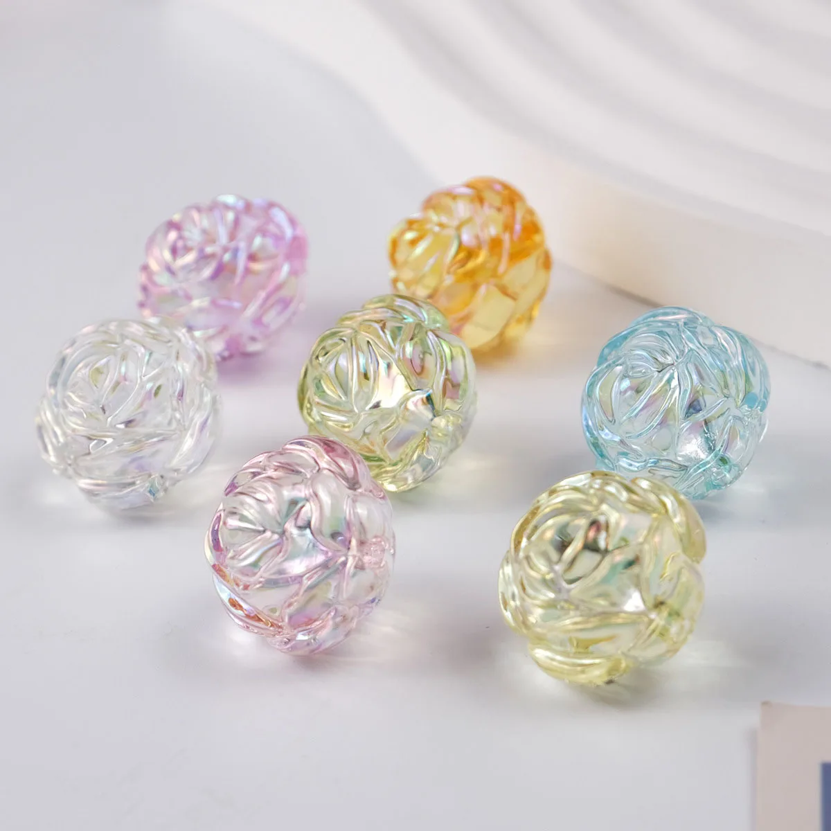 

100 шт., прозрачные акриловые бусины для девочек, 16 мм