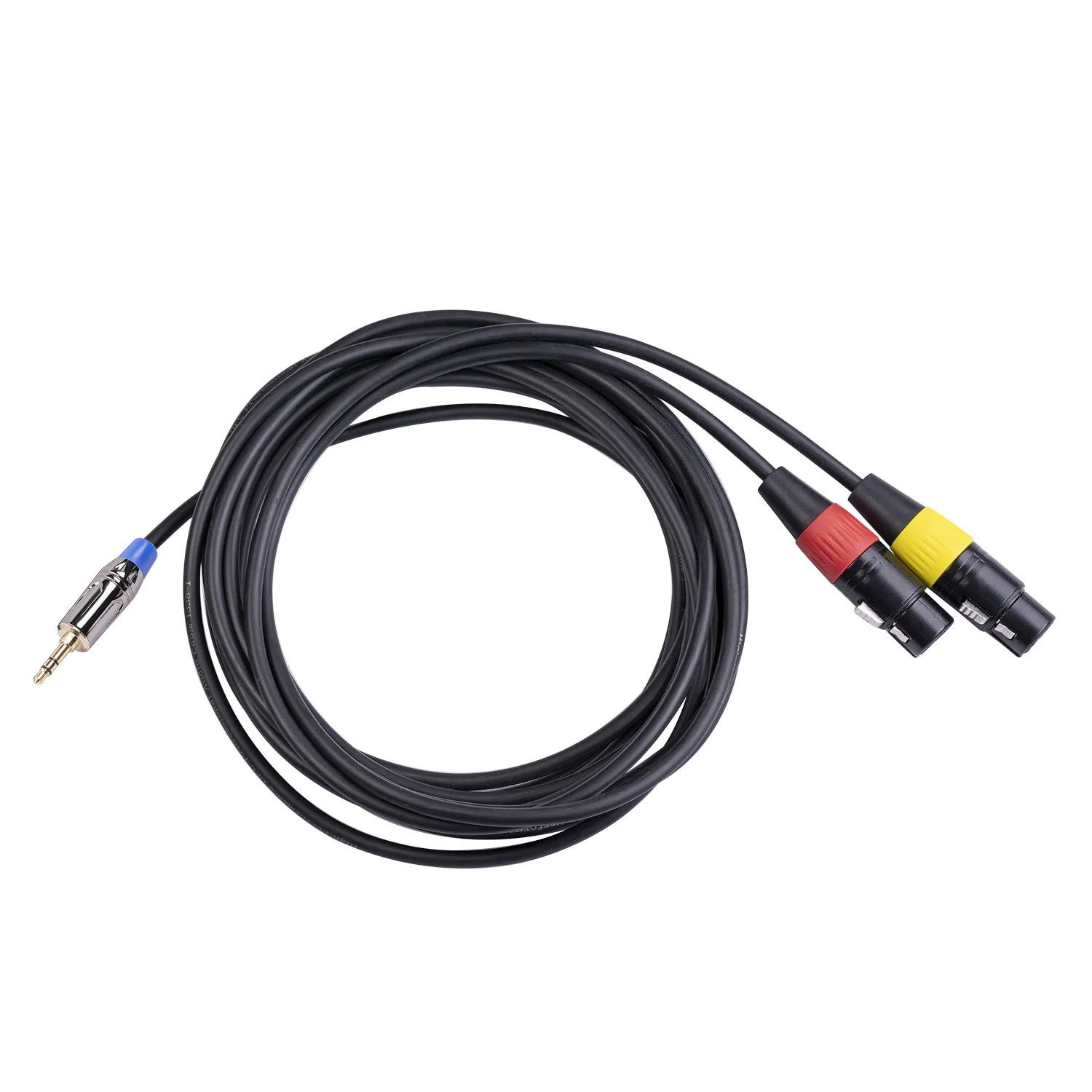 2022 New 3.5mm Stereo Jack Male to Dual XLR Female OFC Aux Audio Cable Foil+Braided Shielded  3m