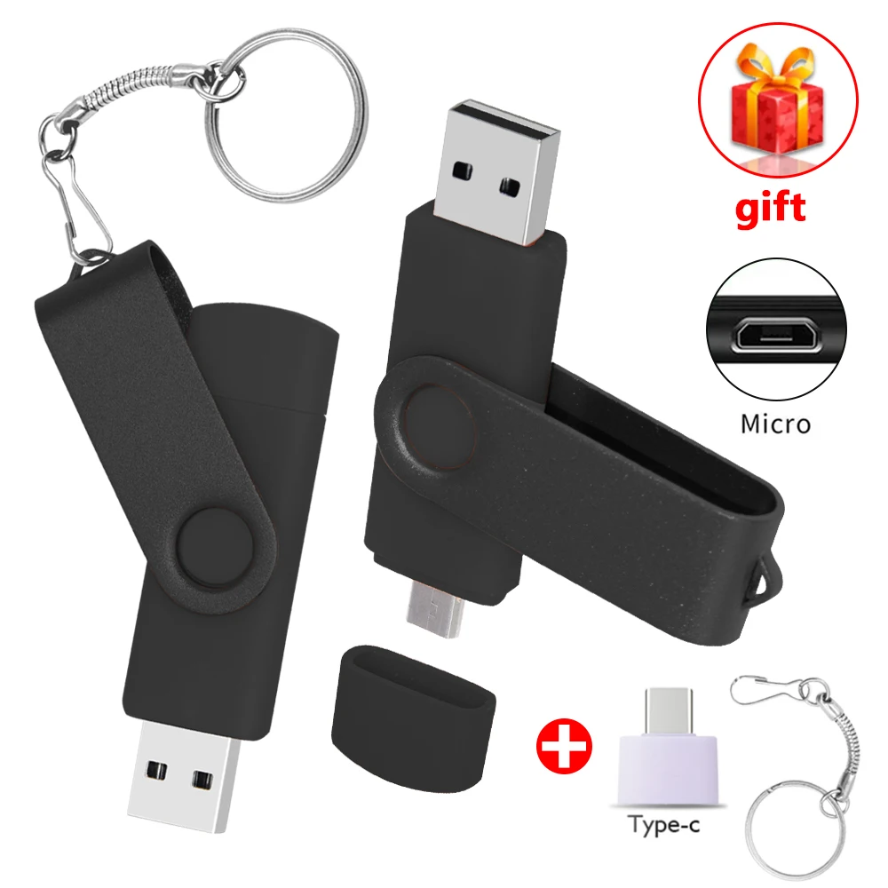 USB Flash Drive OTG Pen Drive 64 GB 32 GB 16 8 4GB External Storage Frosted Double Application Micro USB Stick