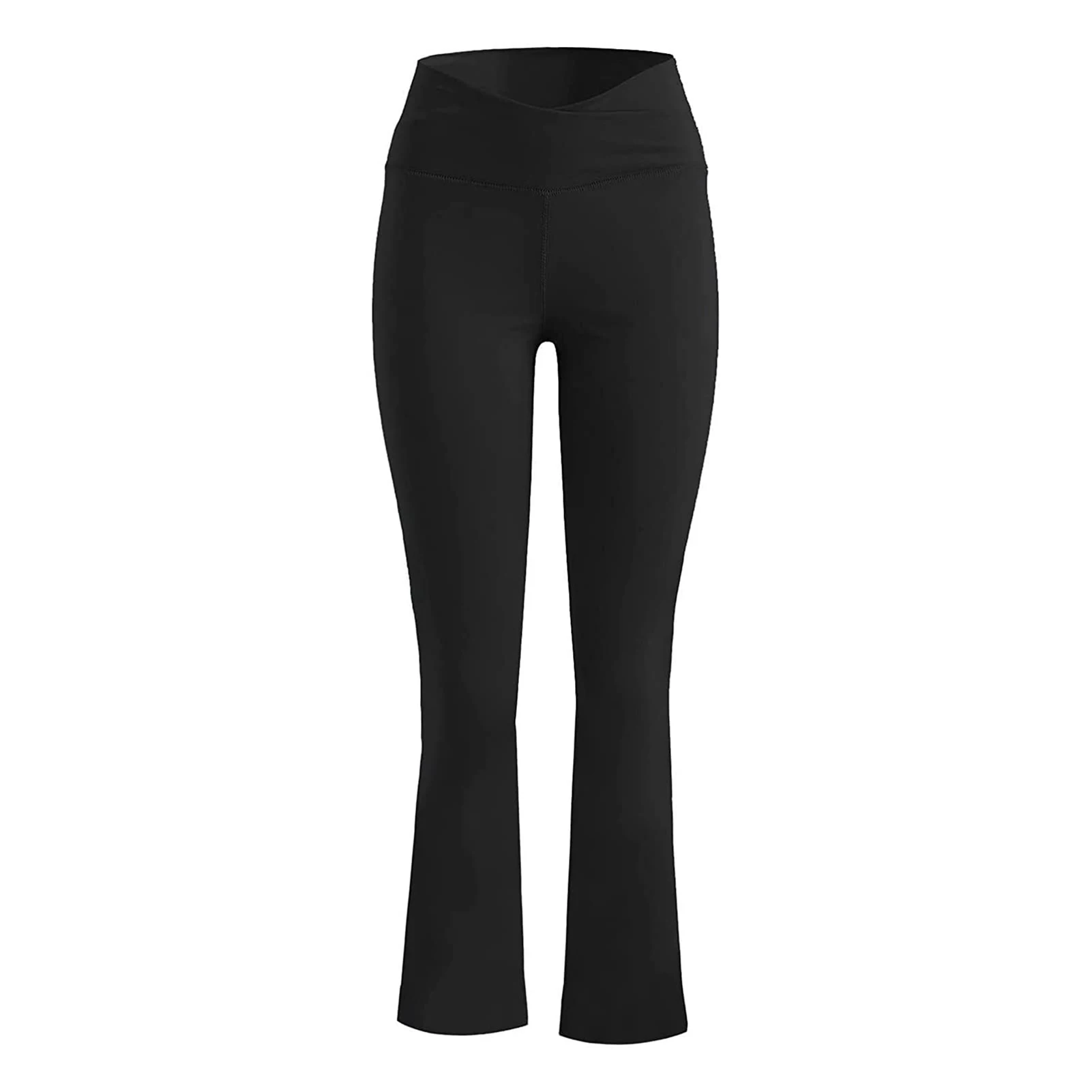 Split Pants Women Crossover Bootcut Yoga Pants High Waisted Full Length  Flare Workout Pants Bootleg Leggings With Pockets - AliExpress