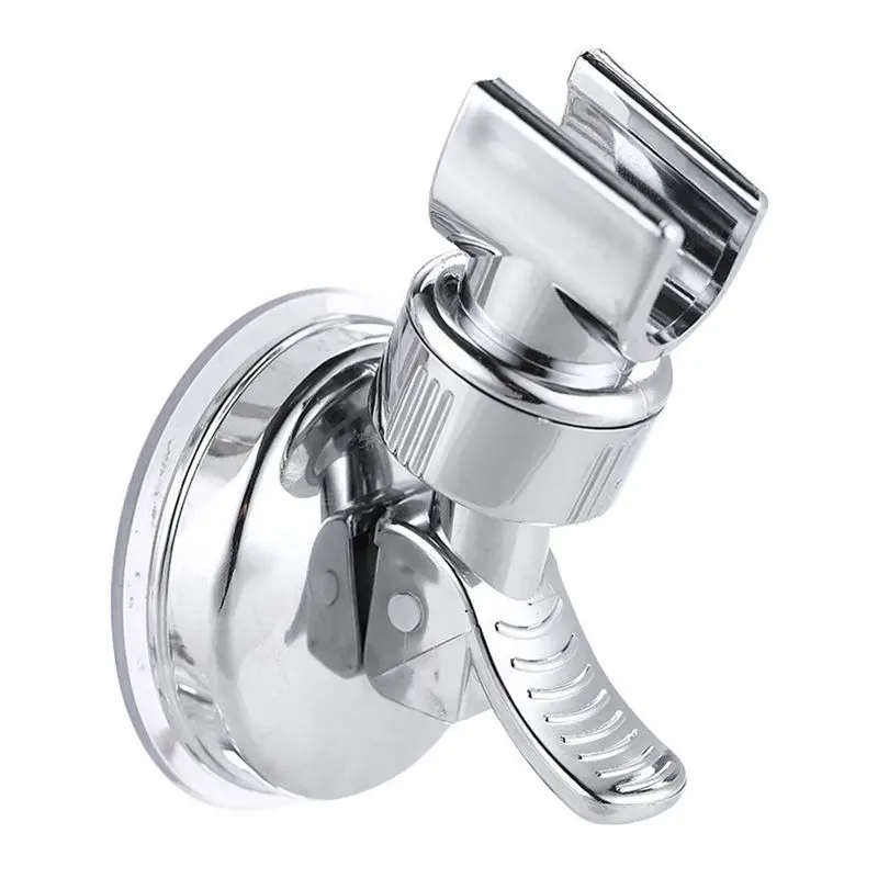 Silver Adjustable Shower Head Holder Bathroom Chrome Wall Mount Strong Suction Handheld Shower Bracket 