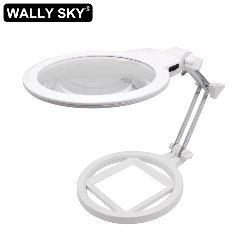 Lámpara De Escritorio Con Lupa 8X LED - 3 Colores De Luz, Brazo Ajustable, USB Recargable, Ideal Para Manualidades Y Trabajos De Precisión