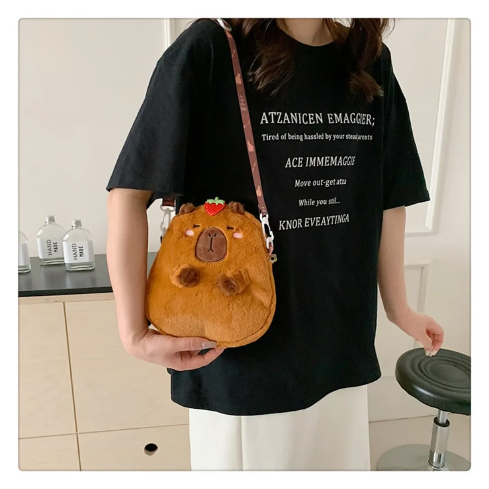 Large Capacity Capybara Plush Shoulder Bag Cartoon Capybara Handbag Unisex Capybara Handbag Best Sellers In Luggage, Bags