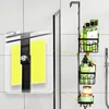 Drill-Free Bathroom Shelf Over Door Hanging Organizer Wall-Mounted Basket Rack Multi-Layer Shower Room Storage Shelf for Toilet 4