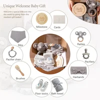 Baby Bad Set Decke Holz Bürste Meilensteine Geschenk – Bild 2