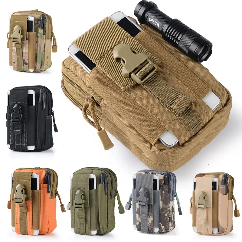 

Outdoor Sports Molle Tactical Waistpack Men's 5.5/6-inch Waterproof Mobile Phone Bag Wearing Belt Running Hanging Bag